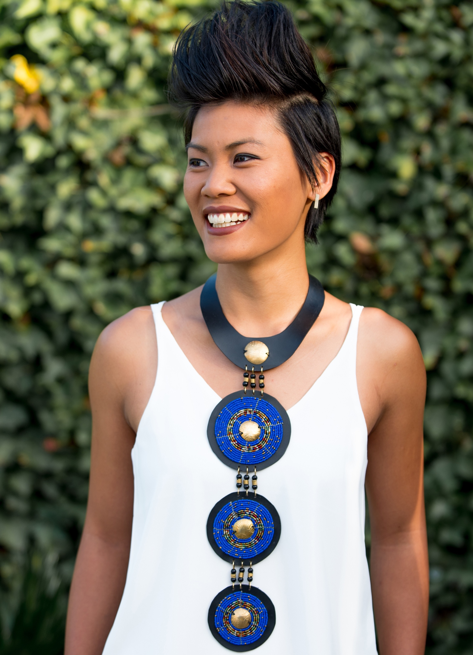 Electric Blue Leather Necklace - I Can Fly International