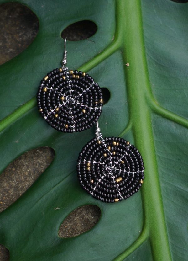 Website Earrings Black One Plate