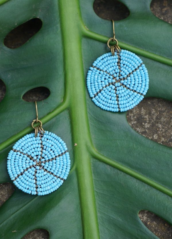 Website Earrings Light Blue One Plate