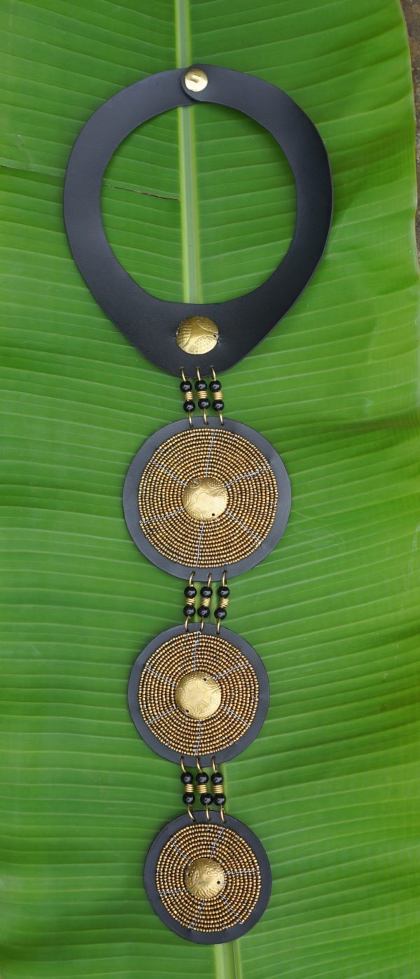 Website Necklace Copper Leather Plate