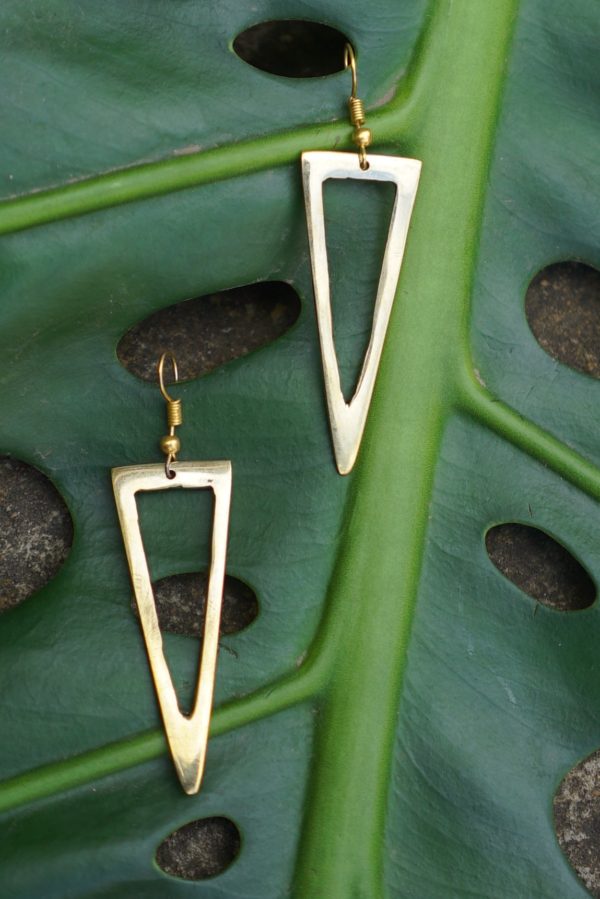 Website Triangle Brass Earrings